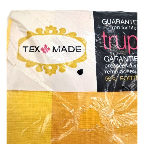 Vintage Tex-Made TruPrest Pillowcases 42x33 Yellow Gold 50% Fortrel 50% Cotton M - Picture 6 of 8